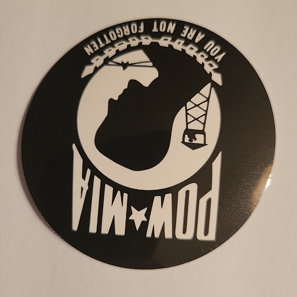 POW/MIA You Are Not Forgotten Motorcycle Helmet Bumper Sticker Decal Military - Picture 3 of 3